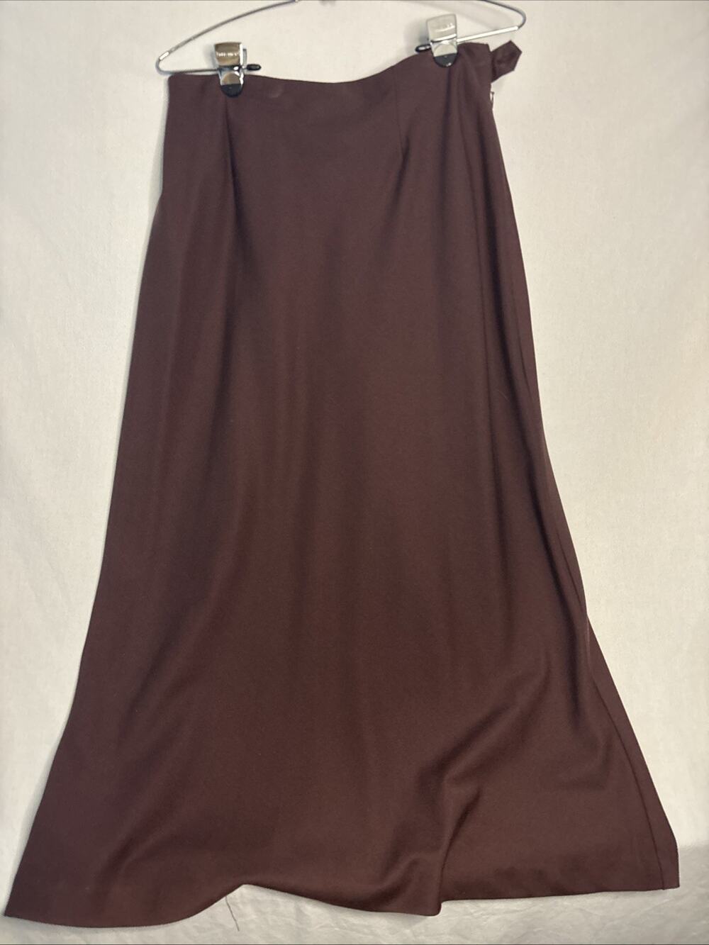 Liz Baker Women's Brown Maxi Skirt Side Button/Zipper Sz 12